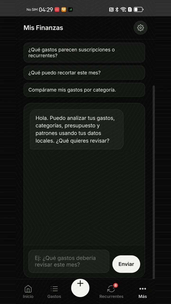 Asistente de inteligencia artificial para analizar finanzas
