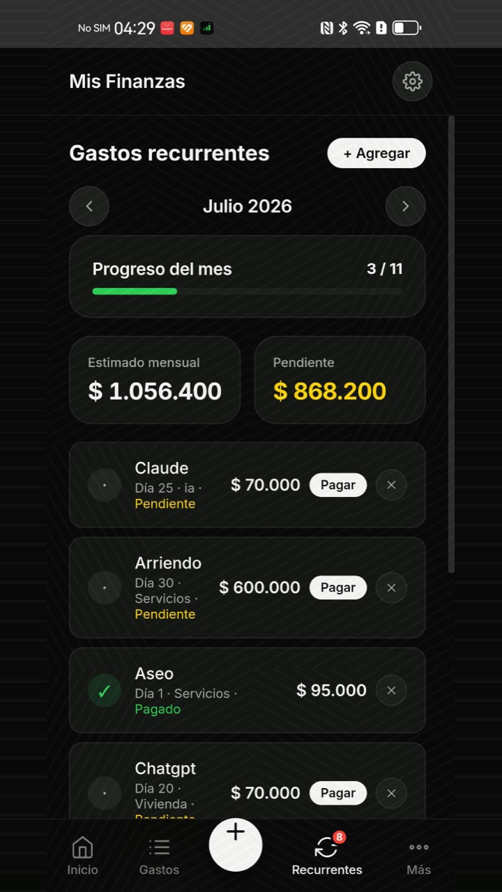 Gestión de pagos recurrentes